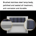 6 LED Solar Stainless Steel Stair Ladder Lamp Wall Light - Image 6