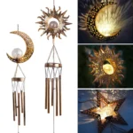 Solar Suspending Iron Wind Chime Lamp - Image 2