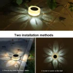 Solar Outdoor Flower Pattern Wall Light Garden Landscape - Image 5