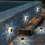 Solar Outdoor Flower Pattern Wall Light Garden Landscape - Image 7