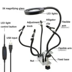 LED Lamp Magnifying Glass 360-Degree Adjustable Welding Table - Image 2