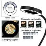 LED Lamp Magnifying Glass 360-Degree Adjustable Welding Table - Image 3