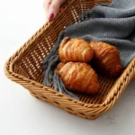 A1744 Rattan Basket Food Fruit Storage Basket Rectangular Fruit Plate, Size: - Image 6