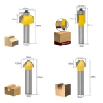 12 PCS / Set Woodworking Engraving Machine Trimmer Cutting Tool - Image 3