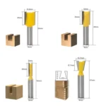 12 PCS / Set Woodworking Engraving Machine Trimmer Cutting Tool - Image 5