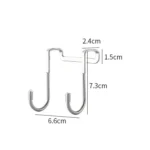 5pcs /Pack  S-Shaped Double Hook Stainless Steel Coat And Drawer Door Rear Hook - Image 3