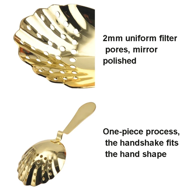 TBD0601958701_B5.webp Seashell Shape Stainless Steel Strainer Cocktail Ice Filter - Image 6