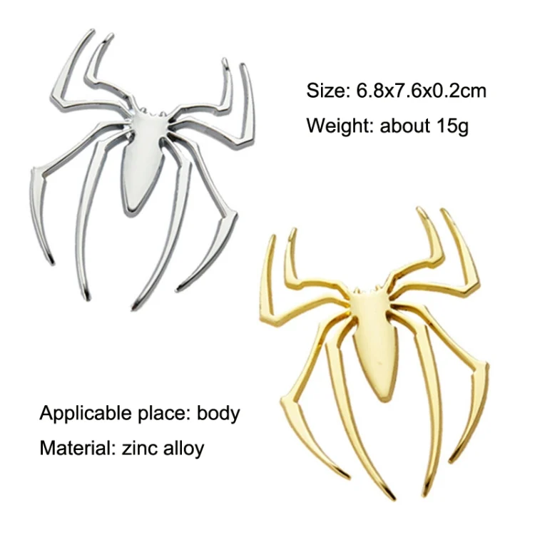 TBD06019667_2.webp 10 PCS Metal Three-Dimensional Spider Car Sticker, Color Random Delivery - Image 3
