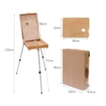 Portable Wooden Portable Sketch Box Aluminum Alloy Easel - Image 3
