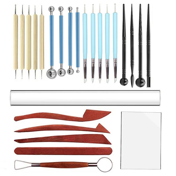 TBD06019809_1.webp 25 in 1 Soft Pottery Clay Sculpture Production Combination Art Supplies Set - Image 2