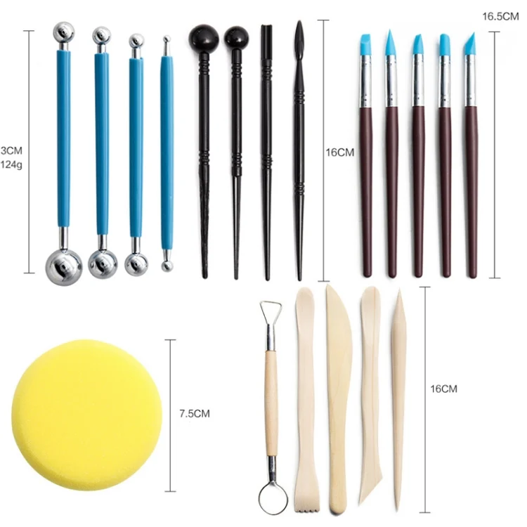 TBD06019815_2.webp 25-In-1 Soft Pottery Clay Sculpture Production Combination Art Supplies Set - Image 3