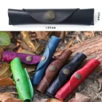 W-T24 Literary Retro Leather Roller Blind Pencil Case - Image 2
