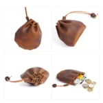 18L-107 Vintage Leather Coin Purse Mini Organizer - Image 7