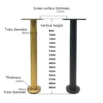 LH-TJ003 Adjustable Stainless Steel Round Tube Furniture Legs, Height: - Image 4
