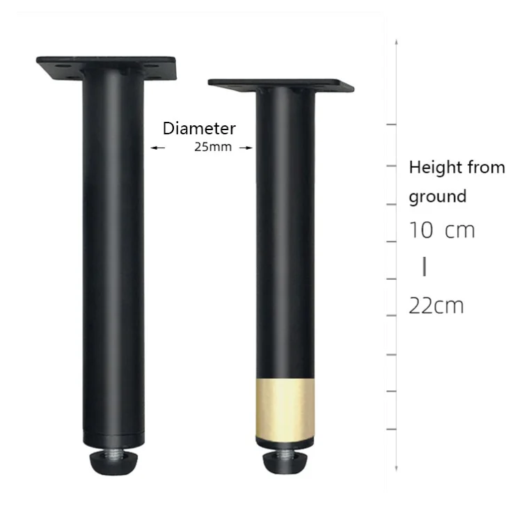 TBD0602007001_B3.webp Metal Furniture Support Legs with Adjustment Pad, Height: - Image 4