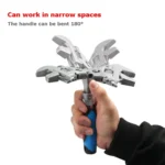 10 Inch Multifunctional Folding Shaking Head Ratchet Wrench Bathroom Wrench - Image 6