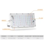 50W LED RGB Waterproof Ultra-light Outdoor Flood Light with Remote Control - Image 3