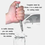 P08 Outdoor LED With Flashing Tungsten Steel Window Breaking Self-Defense Pen - Image 4