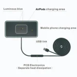 C1-PRO 2 In 1 Car Wireless Charging Anti-Slip Pad With Luminous For AirPods / iPhone - Image 4