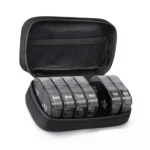 14 Compartment Medicine Box Plastic Double Row Leather Bag Pill Box - Image 2