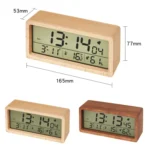1906 Solid Wood Luminous Clock Large Screen Temperature And Humidity Clock - Image 2