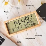 1906 Solid Wood Luminous Clock Large Screen Temperature And Humidity Clock - Image 3