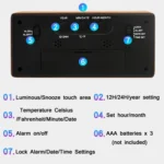 1906 Solid Wood Luminous Clock Large Screen Temperature And Humidity Clock - Image 4