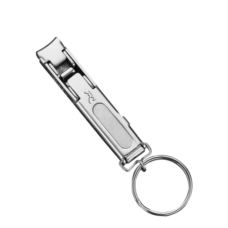 TBD0602058201A.webp Stainless Steel Folding Nail Clippers with Keychain - Image 1