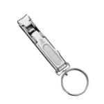 Stainless Steel Folding Nail Clippers with Keychain - Image 2