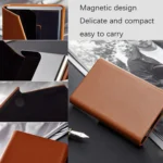 Men Leather Stainless Steel Business Card Clamp - Image 4