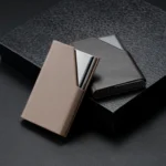 Men Leather Stainless Steel Business Card Clamp - Image 5