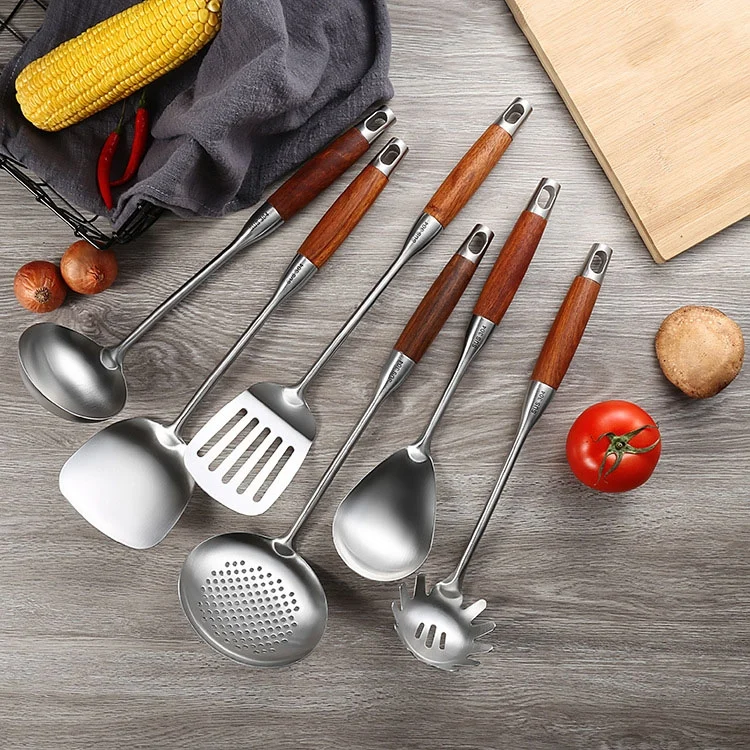 TBD0602074701_B1.webp 304 Stainless Steel Wooden Handle Kitchenware Kitchen Equipment, Style: - Image 2