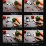 304 Stainless Steel Wooden Handle Kitchenware Kitchen Equipment, Style: - Image 3