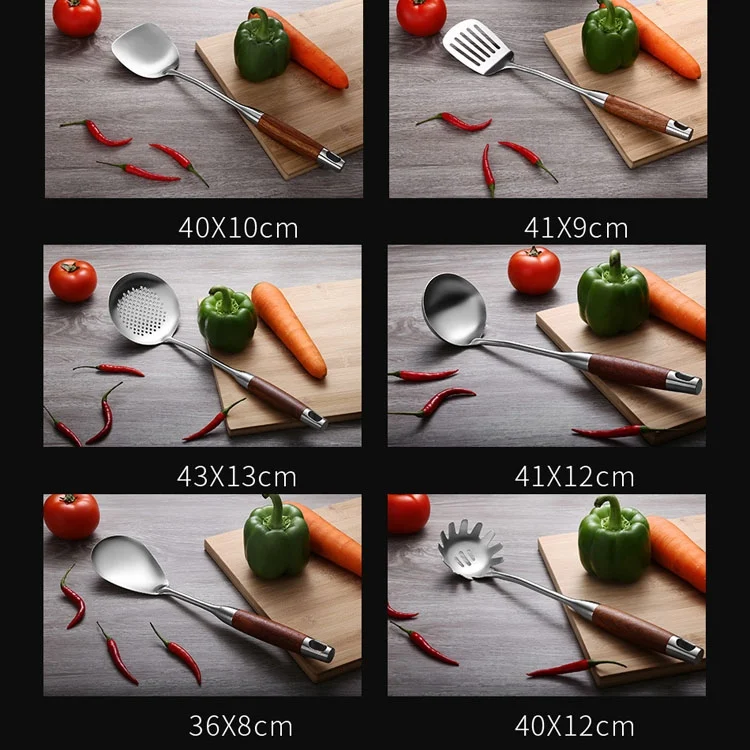 TBD0602074701_B2.webp 304 Stainless Steel Wooden Handle Kitchenware Kitchen Equipment, Style: - Image 3