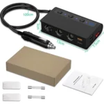 TR24 3 In 1 Car Cigarette Lighter Independent Switch Charger - Image 3