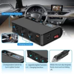 TR24 3 In 1 Car Cigarette Lighter Independent Switch Charger - Image 6