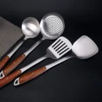 304 Stainless Steel Wooden Handle Kitchenware Home Kitchen Equipment, Style: - Image 2