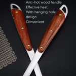 304 Stainless Steel Wooden Handle Kitchenware Home Kitchen Equipment, Style: - Image 6