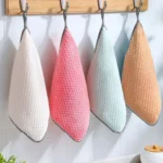 4pcs Hand Towel Hangable Dishcloth Kitchen Rag Non-Stick Oil Absorbent Towel