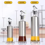 Stainless Steel Glass Oil Bottle Kitchen Pressed Seasoning Bottle - Image 2