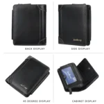 Baellerry D9159 Men Short Tri-Fold Zip Coin Purse Thin Card Holder - Image 4