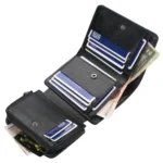 Baellerry D9159 Men Short Tri-Fold Zip Coin Purse Thin Card Holder - Image 7