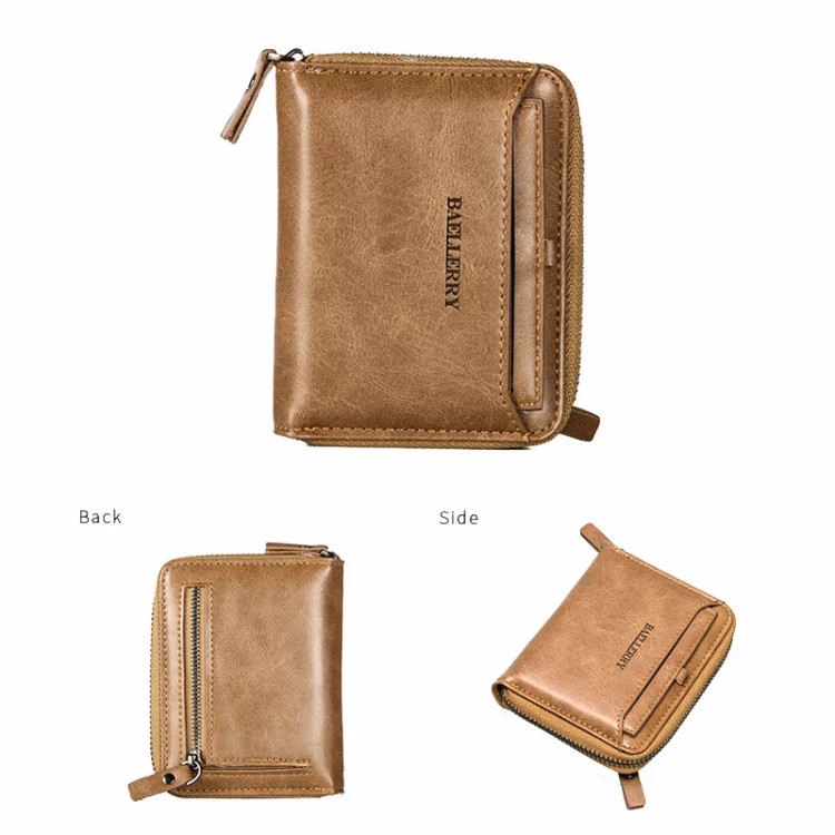 TBD0602099001_B3.webp Baellerry D3124 Short PU Leather Wallet Zipper Retro Youth Small Wallet - Image 4