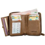 Baellerry D3124 Short PU Leather Wallet Zipper Retro Youth Small Wallet - Image 5