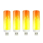 4 PCS USB Candlelight LED Imitation Flame Lamp