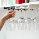 2 PCS Living Room Kitchen Free Punch Goblet Wine Glass Hanging Rack - Image 5