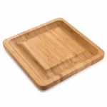 Bamboo Cheese Board With Cutter Cheese Drawer Plate, Size: - Image 2