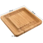 Bamboo Cheese Board With Cutter Cheese Drawer Plate, Size: - Image 3