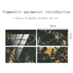 4 PCS  Crystal Film Wall Tile Sticker Imitation Marble Pattern Wall Sticker - Image 3