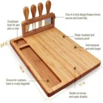 Bamboo Cheese Board Charcuterie Board Sets - Image 4